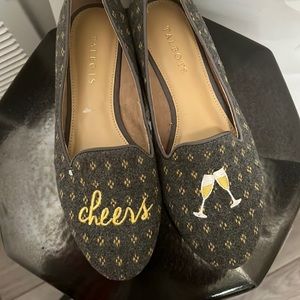 Talbots Ryan champagne cheers grey flats loafers 7.5